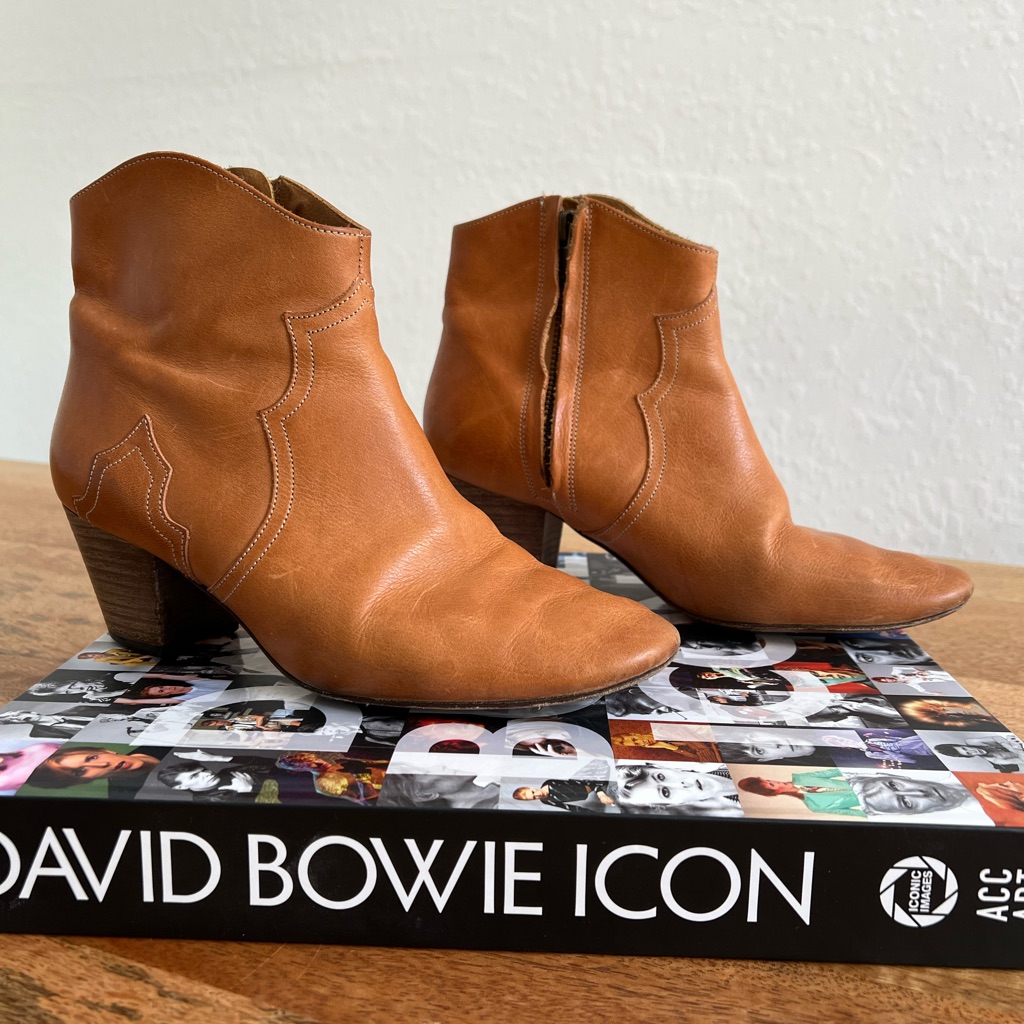 Isabel Marant Tan Dicker Leather Ankle Boots Fr39